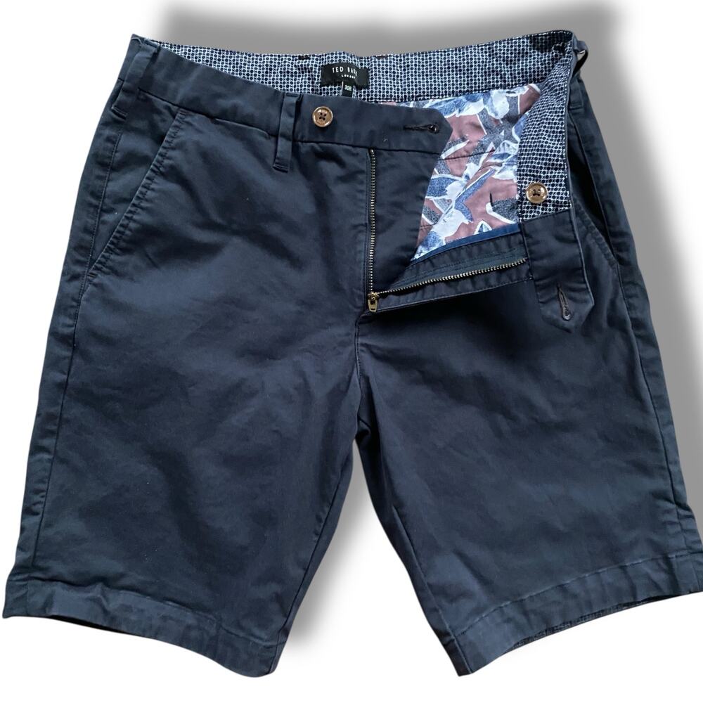 Ted Baker Men’s Shelshor Chino Shorts Sz 30R Navy Blue 9” inseam Preppy Resort